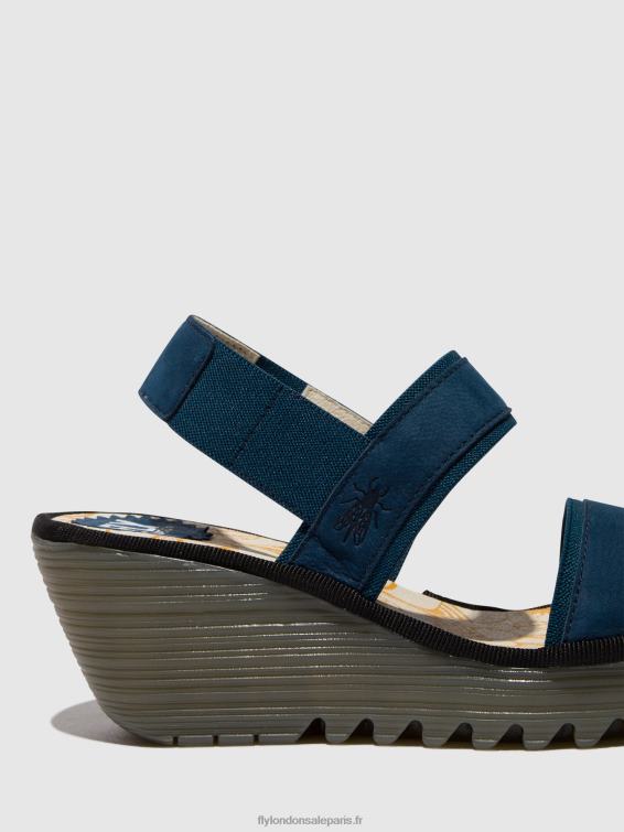 sandales à bride arrière yaco416 femmes 0N8R438 bleu Fly London
