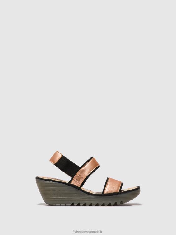 sandales à bride arrière yaco416 femmes 0N8R439 rougir d'or Fly London