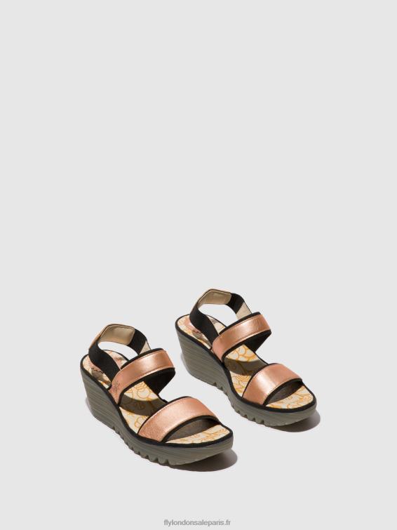 sandales à bride arrière yaco416 femmes 0N8R439 rougir d\'or Fly London