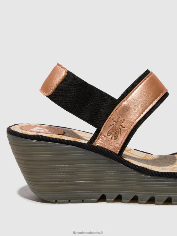 sandales à bride arrière yaco416 femmes 0N8R439 rougir d\'or Fly London