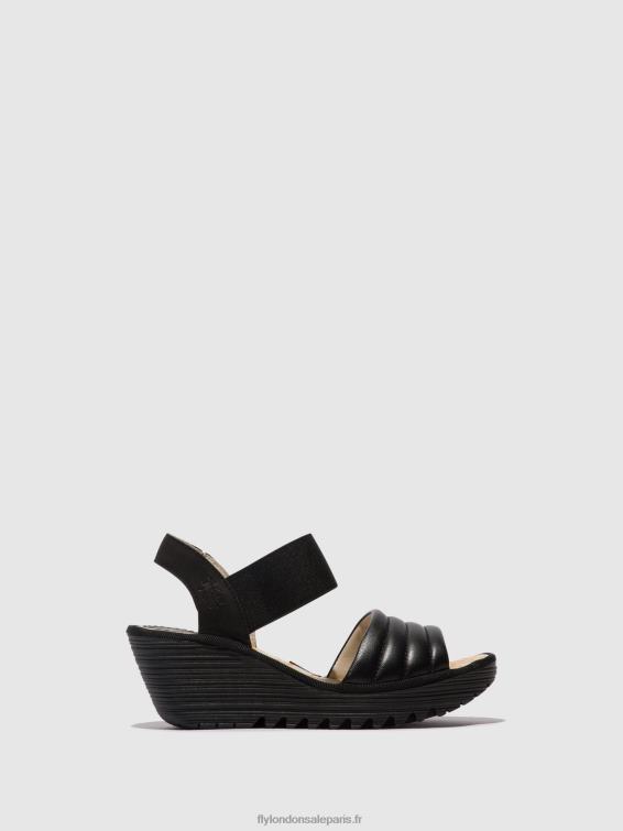 sandales à bride arrière yiko414 femmes 0N8R432 noir Fly London