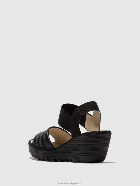 sandales à bride arrière yiko414 femmes 0N8R432 noir Fly London