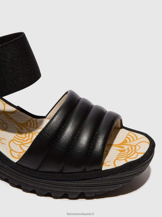 sandales à bride arrière yiko414 femmes 0N8R432 noir Fly London