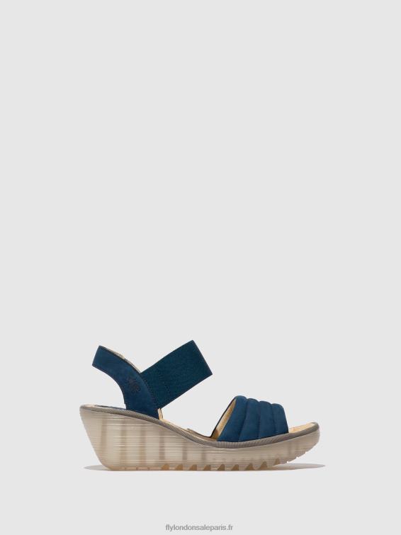sandales à bride arrière yiko414 femmes 0N8R433 bleu Fly London