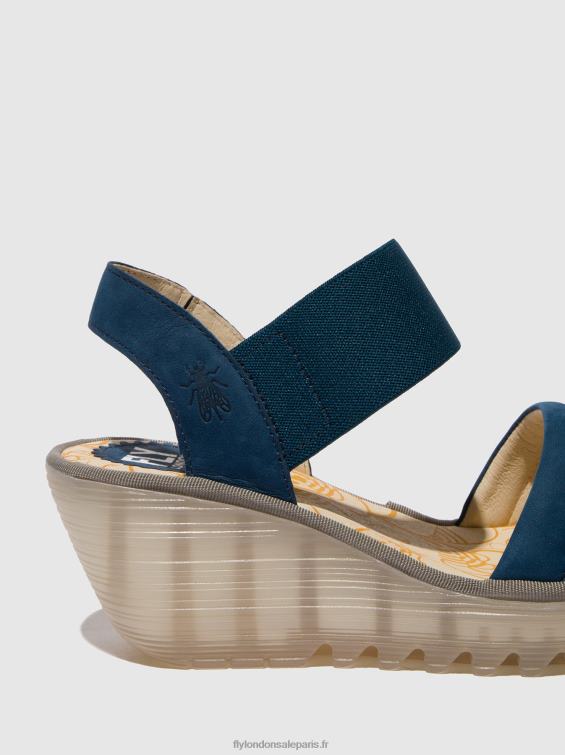 sandales à bride arrière yiko414 femmes 0N8R433 bleu Fly London