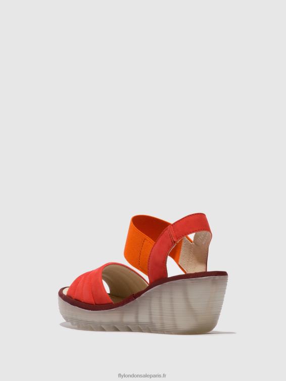 sandales à bride arrière yiko414 femmes 0N8R434 diable rouge Fly London