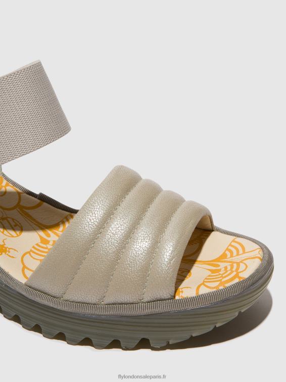sandales à bride arrière yiko414 femmes 0N8R435 argent/blanc cassé Fly London