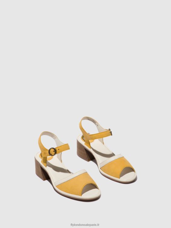sandales à bride cheville lear374 femmes 0N8R568 bourdon/blanc cassé Fly London