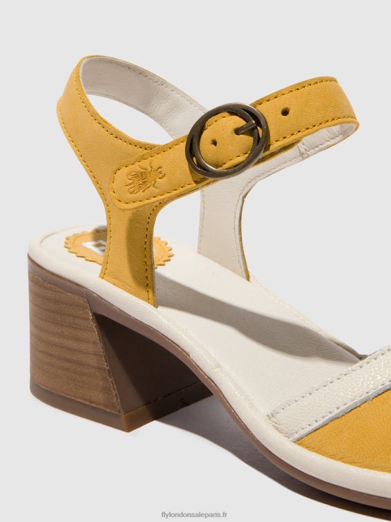 sandales à bride cheville lear374 femmes 0N8R568 bourdon/blanc cassé Fly London