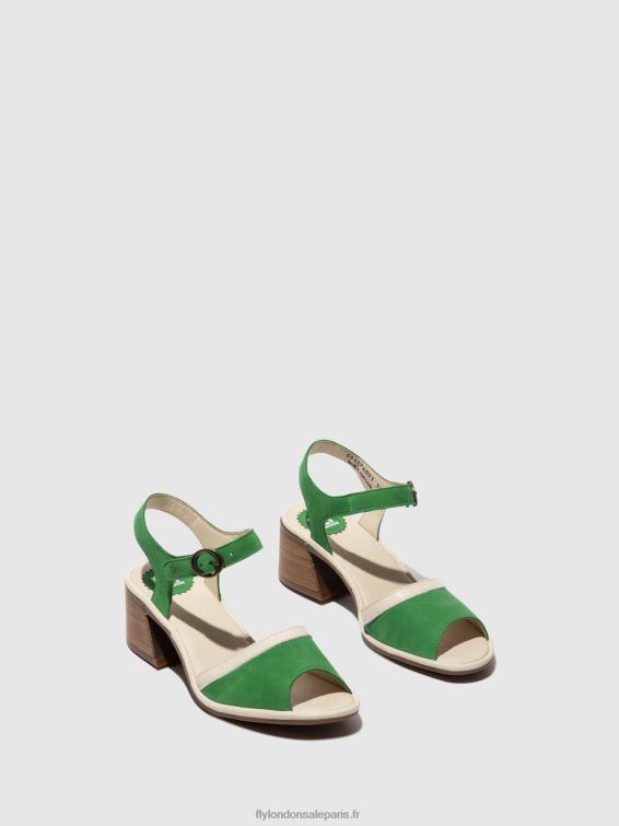 sandales à bride cheville lear374 femmes 0N8R569 vert clair/blanc cassé Fly London