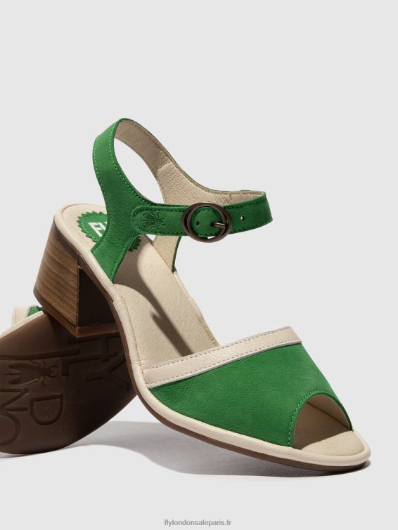 sandales à bride cheville lear374 femmes 0N8R569 vert clair/blanc cassé Fly London