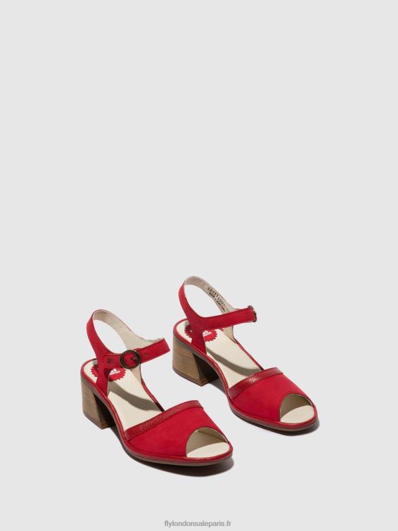 sandales à bride cheville lear374 femmes 0N8R570 rouge à lèvres rouge Fly London