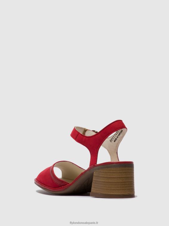sandales à bride cheville lear374 femmes 0N8R570 rouge à lèvres rouge Fly London