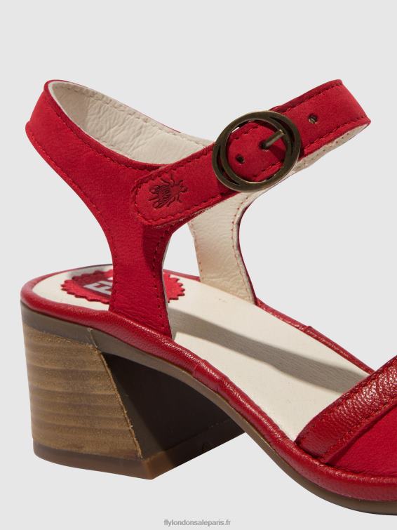 sandales à bride cheville lear374 femmes 0N8R570 rouge à lèvres rouge Fly London