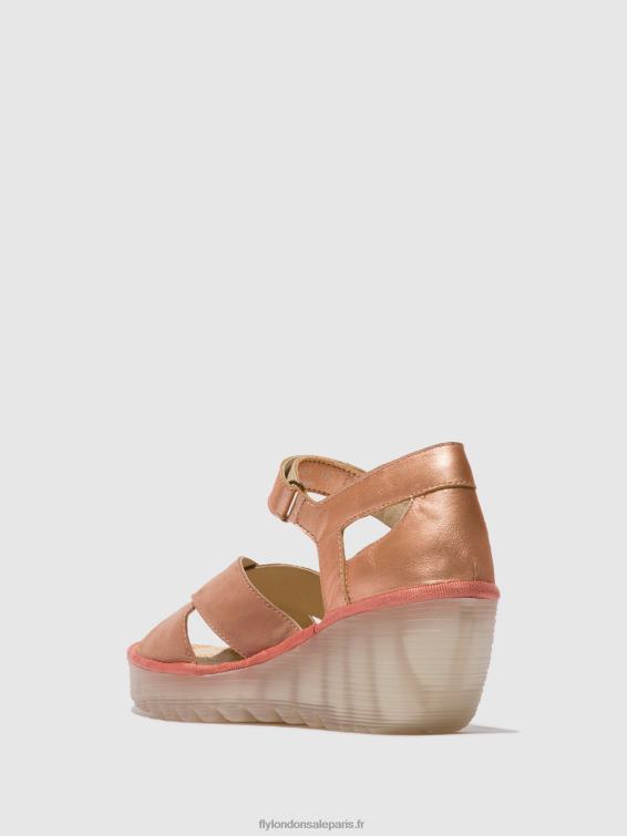 sandales à bride cheville yent365 femmes 0N8R504 rose/or blush Fly London