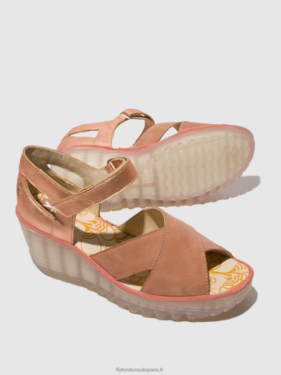 sandales à bride cheville yent365 femmes 0N8R504 rose/or blush Fly London