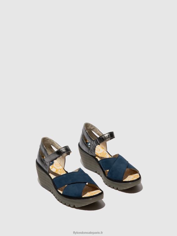sandales à bride cheville yent365 femmes 0N8R508 bleu/graphite Fly London