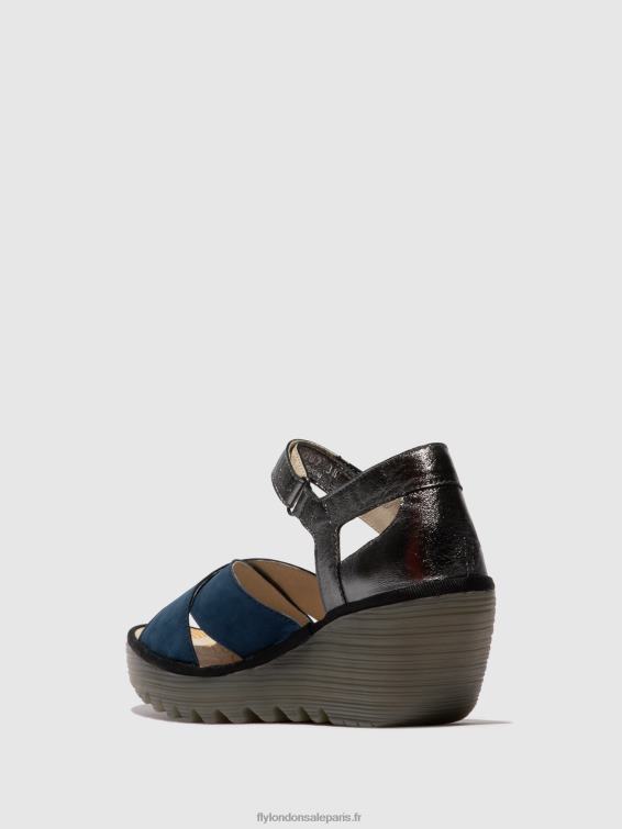 sandales à bride cheville yent365 femmes 0N8R508 bleu/graphite Fly London