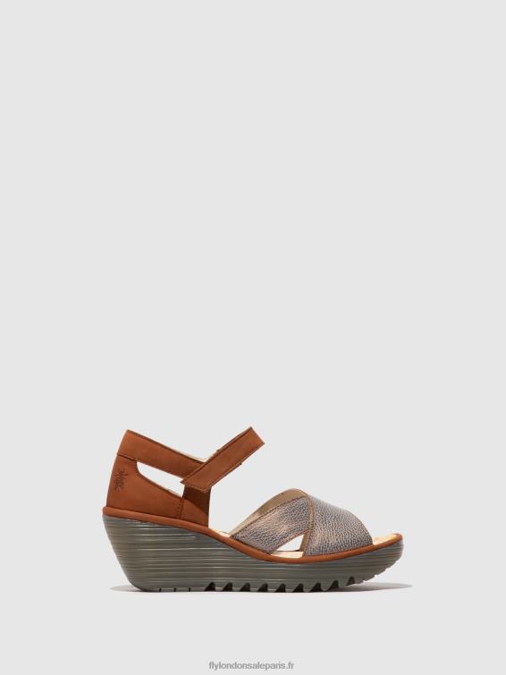 sandales à bride cheville yent365 femmes 0N8R567 bronze/bronze Fly London