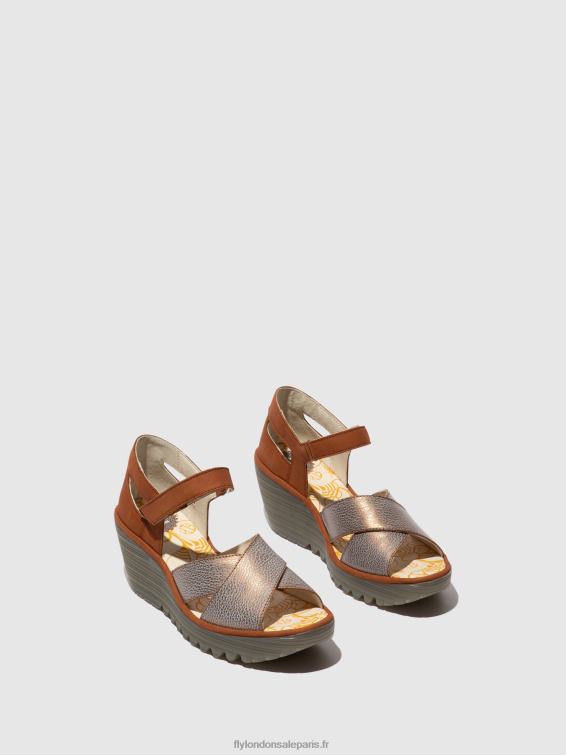 sandales à bride cheville yent365 femmes 0N8R567 bronze/bronze Fly London