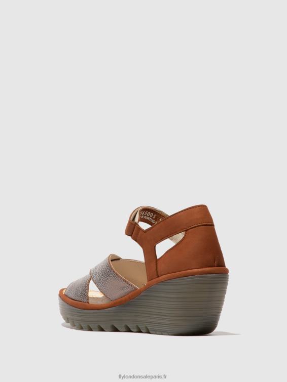 sandales à bride cheville yent365 femmes 0N8R567 bronze/bronze Fly London