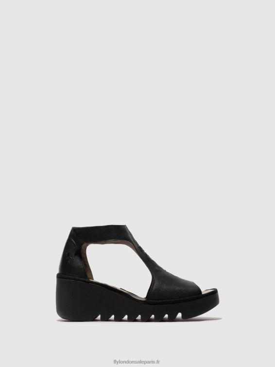 sandales à bride en T bezo306 femmes 0N8R422 noir Fly London