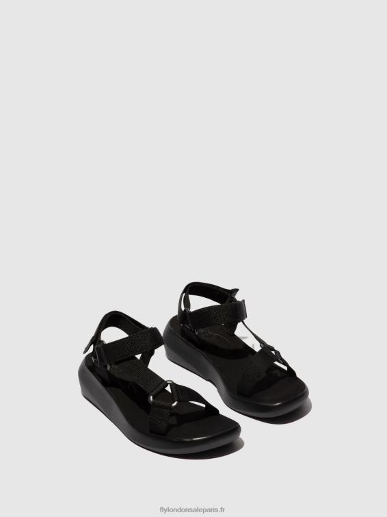 sandales à bride en T brek840 femmes 0N8R581 noir Fly London