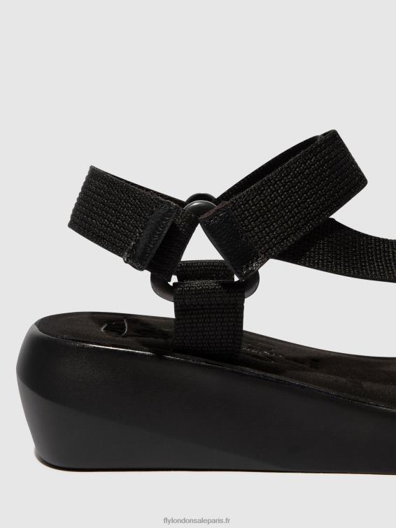 sandales à bride en T brek840 femmes 0N8R581 noir Fly London