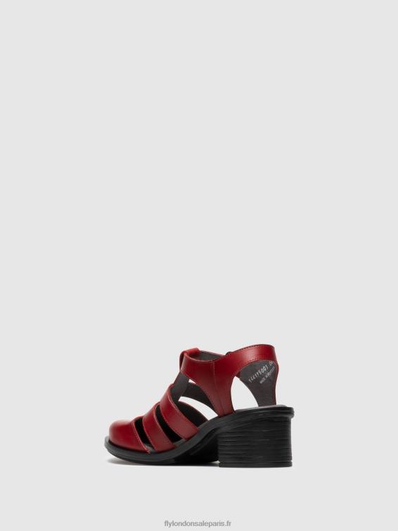 sandales à bride en T cahy195 femmes 0N8R412 rouge Fly London