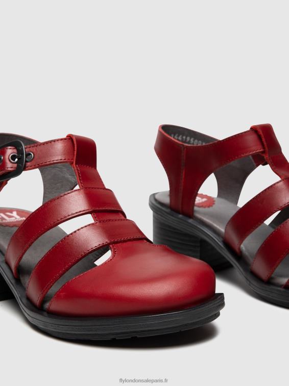 sandales à bride en T cahy195 femmes 0N8R412 rouge Fly London