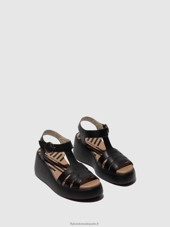 sandales à bride en T duma955 femmes 0N8R413 noir Fly London