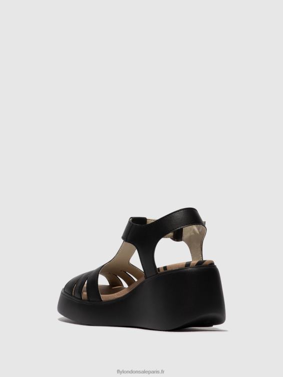 sandales à bride en T duma955 femmes 0N8R413 noir Fly London