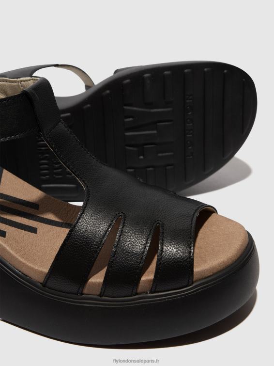 sandales à bride en T duma955 femmes 0N8R413 noir Fly London