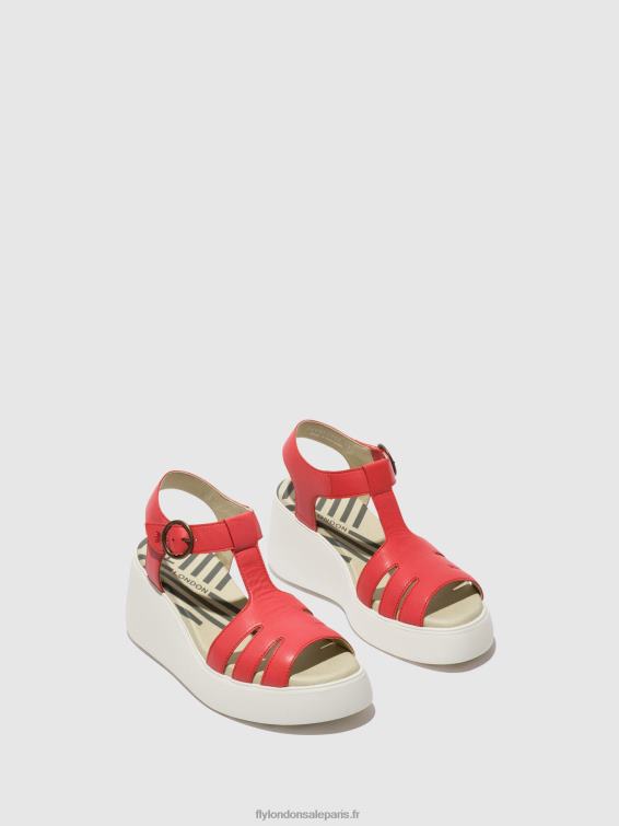 sandales à bride en T duma955 femmes 0N8R415 framboise Fly London