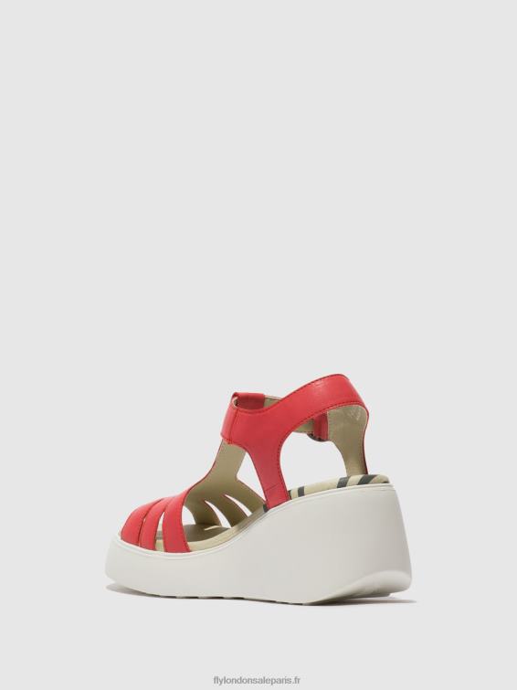 sandales à bride en T duma955 femmes 0N8R415 framboise Fly London