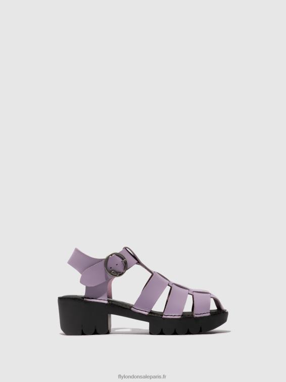 sandales à bride en T emme511 femmes 0N8R407 violet Fly London