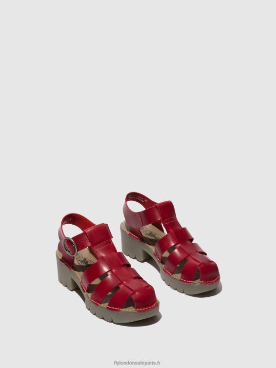 sandales à bride en T emme511 femmes 0N8R416 rouge Fly London