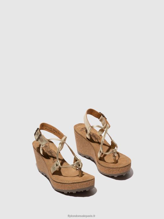 sandales à bride en T femmes 0N8R521 or Fly London
