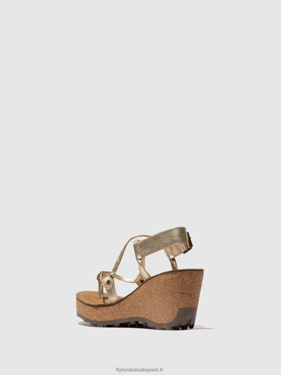 sandales à bride en T femmes 0N8R521 or Fly London