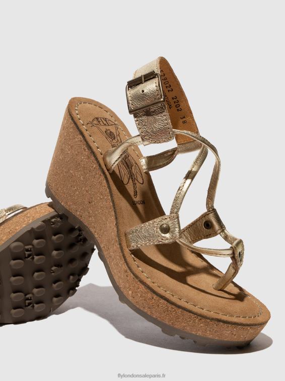 sandales à bride en T femmes 0N8R521 or Fly London