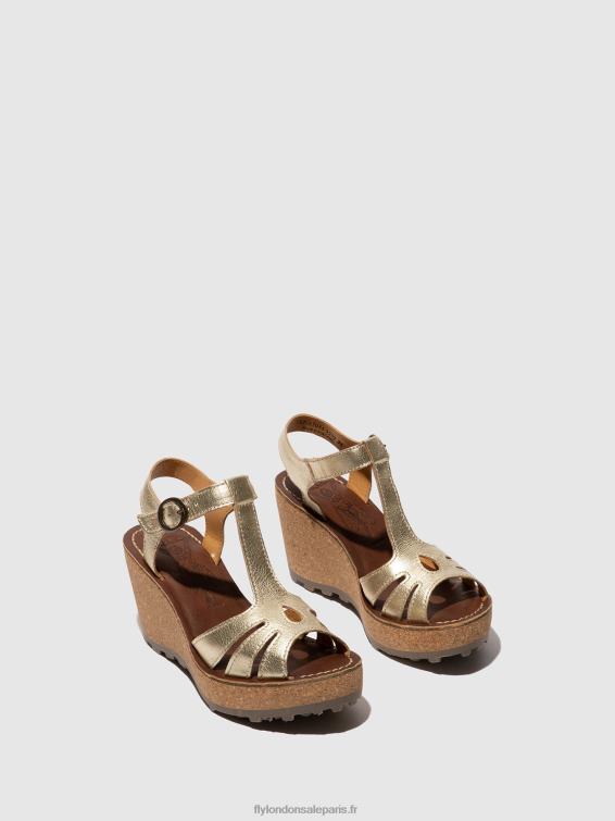 sandales à bride en T femmes 0N8R524 or Fly London