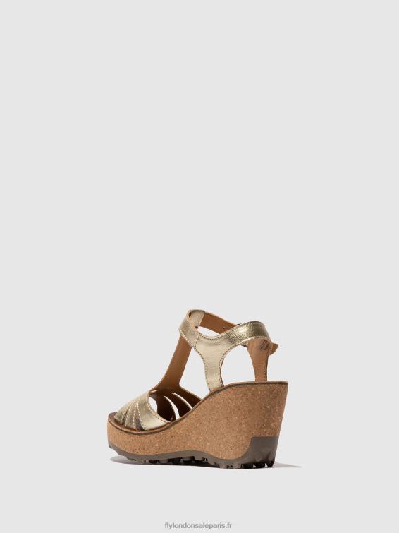sandales à bride en T femmes 0N8R524 or Fly London