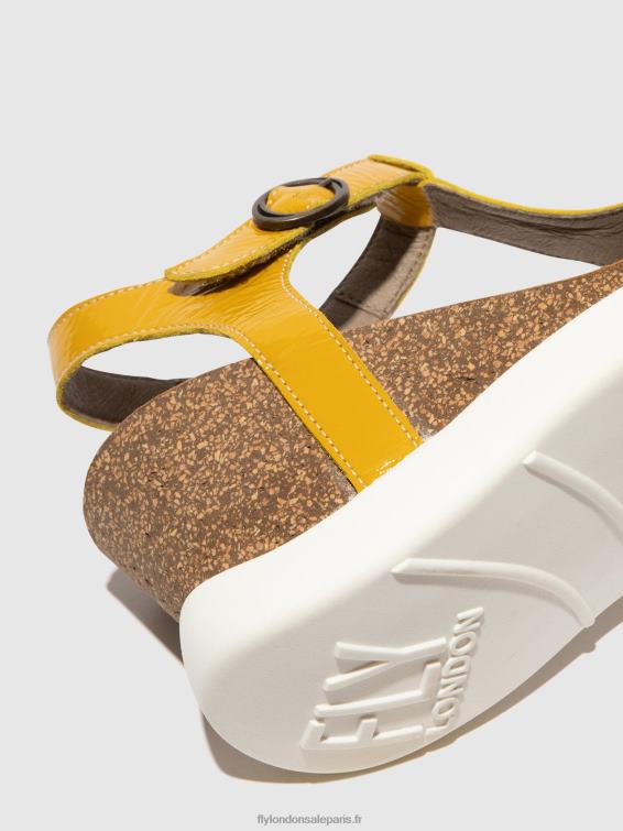 sandales à bride en T gait959 femmes 0N8R410 jaune Fly London
