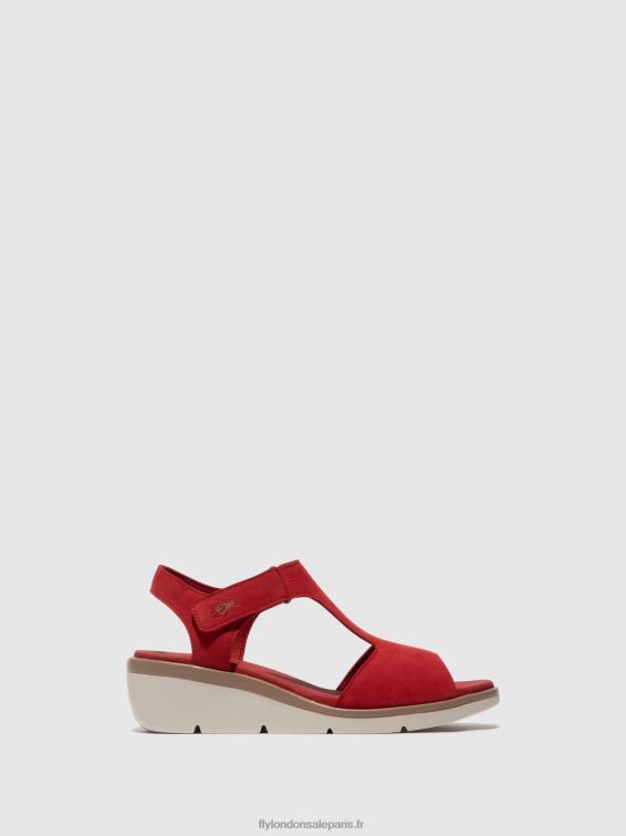 sandales à bride en T nova932 femmes 0N8R403 rouge à lèvres rouge Fly London