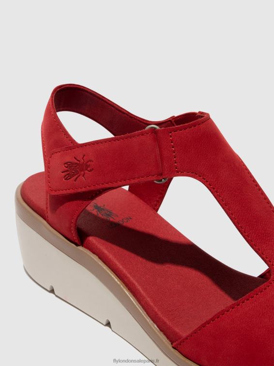 sandales à bride en T nova932 femmes 0N8R403 rouge à lèvres rouge Fly London