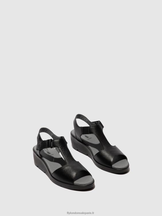 sandales à bride en T nova932 femmes 0N8R411 noir Fly London
