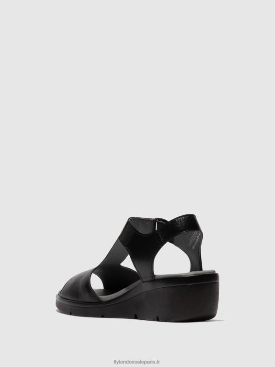 sandales à bride en T nova932 femmes 0N8R411 noir Fly London