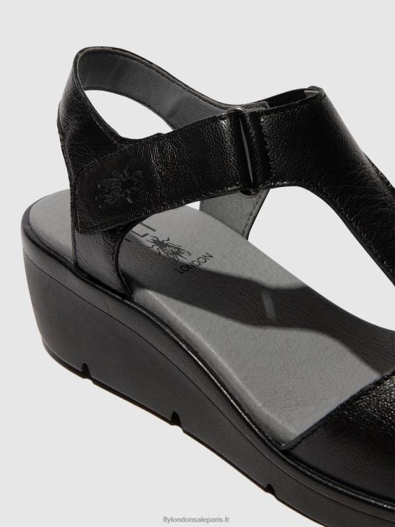 sandales à bride en T nova932 femmes 0N8R411 noir Fly London