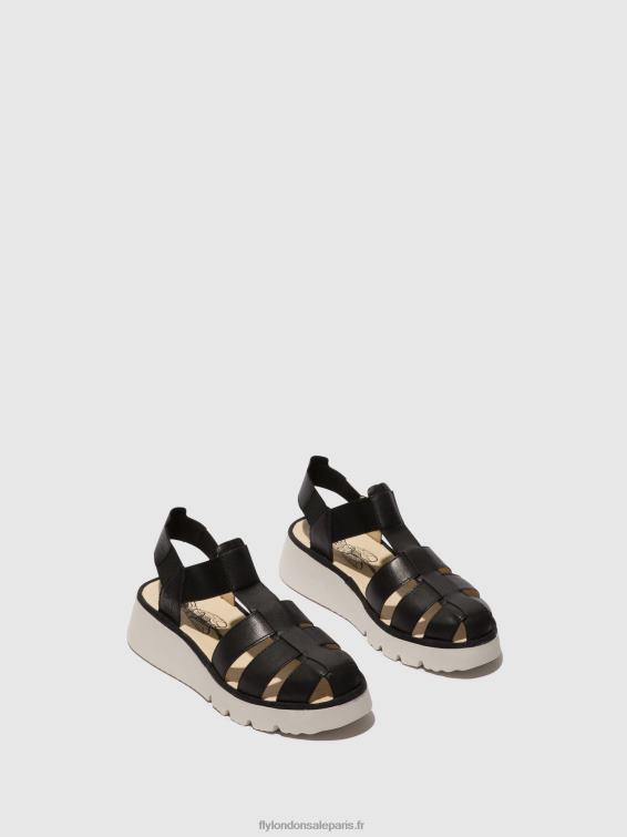 sandales à bride en T pefi429 femmes 0N8R404 noir Fly London