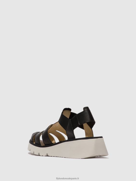 sandales à bride en T pefi429 femmes 0N8R404 noir Fly London